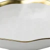 Talerz Głęboki Biało-złoty Ceramika Ø20 Cm
