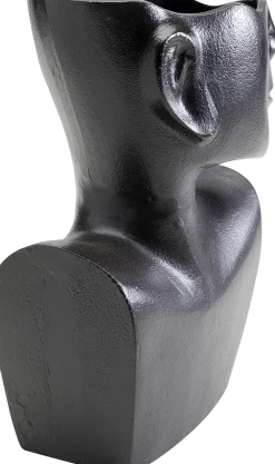 Wazon Aluminiowy Czarny Motyw Twarzy 20x27 Cm