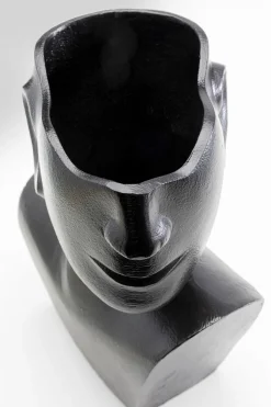 Wazon Aluminiowy Czarny Motyw Twarzy 20x27 Cm