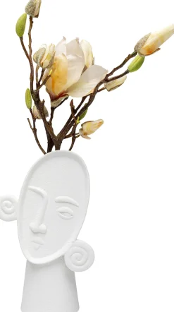 Wazon Biały Ceramiczny Twarz 17x29 Cm