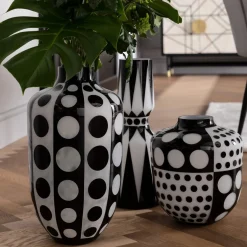 Wazon Brillar Round Ø26x31 Cm Czarno-biały