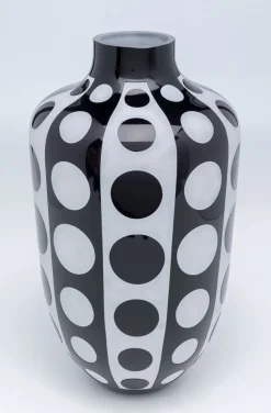 Wazon Brillar Ø25x45 Cm Czarno-biały