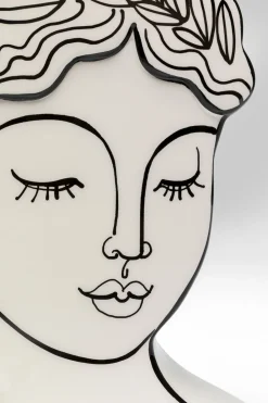 Wazon Ceramiczny Biały Motyw Kobiety 21x26 Cm