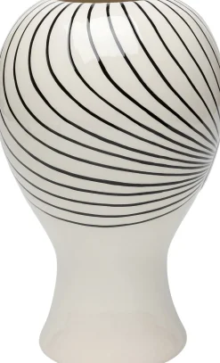 Wazon Ceramiczny Biały Motyw Kobiety Ø19x30 Cm
