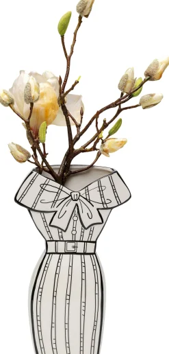 Wazon Ceramiczny Biały Sukienka 18x31 Cm