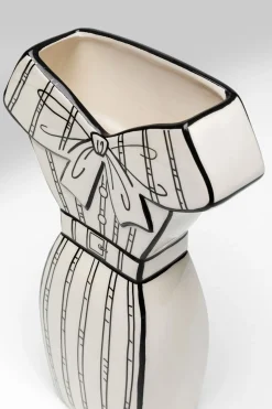 Wazon Ceramiczny Biały Sukienka 18x31 Cm
