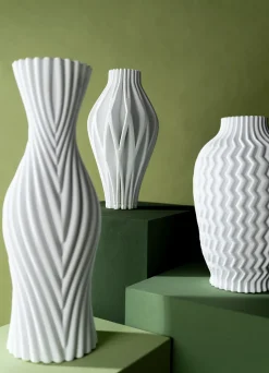 Wazon Ceramiczny Skandynawski Biały Ø20x37 Cm