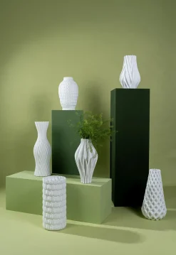 Wazon Ceramiczny Skandynawski Biały Ø20x37 Cm
