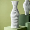 Wazon Ceramiczny Skandynawski Biały Ø18x50 Cm