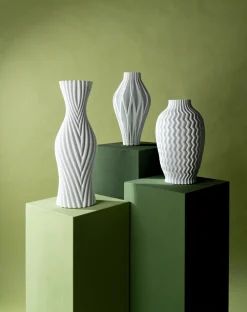Wazon Ceramiczny Skandynawski Biały Ø18x50 Cm