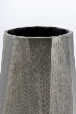 Wazon Dekoracyjny Aluminiowy Srebrny Antyczny 22x56 Cm