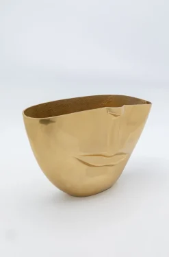 Wazon Half Face 46x29 Cm Aluminium Złoty