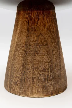 Wazon Mały Brązowy Szkło I Drewno Paulownia Ø16x21 Cm