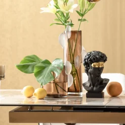 Wazon Nowoczesny Do Salonu Szklany Brązowy 46 Cm