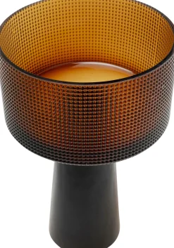 Wazon Okrągły Szklany Czarno-brązowy 30 Cm