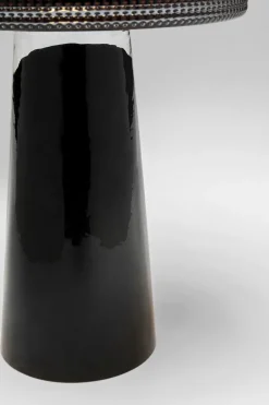 Wazon Okrągły Szklany Czarno-brązowy 30 Cm