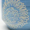 Wazon Porcelanowy Niebieski Motyw Kwiatowy Ø19x47 Cm