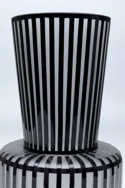 Wazon Roulette ∅18x41 Cm Biało-czarny