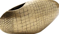 Wazon Stalowy Złoty Do Salonu 27x12 Cm