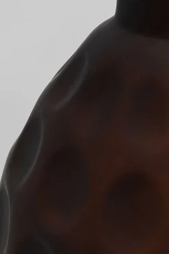 Wazon Szklany Brązowy Ø28x59 Cm Wzór Kółka