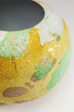Wazon żółty Stal I Szklana Mozaika Ø30x23 Cm