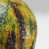 Wazon żółty Z Kolorowymi Wzorami Stal I Mozaika Szklana Ø26x77 Cm