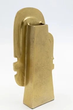 Wazon Z Aluminium W Kolorze Złotym Motyw Twarzy 20x36 Cm