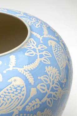 Wazon Z Porcelany Niebieski Ręcznie Malowany Ø30x33 Cm