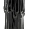 Świecznik Ceramiczny Czarno-złoty Na 1 świecę 30 Cm