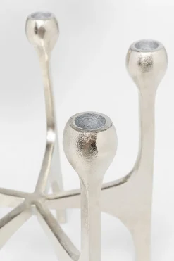 Świecznik Na 5 świec Aluminium Srebrne 26x31 Cm