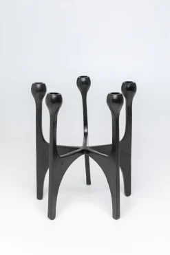 Świecznik Na 5 świec Loft Czarny Aluminium 26x31 Cm
