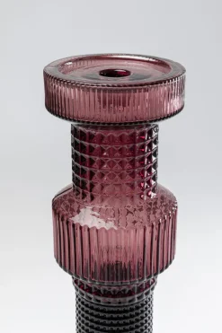 Świecznik Szklany Szaro-różowy Ø12x49 Cm