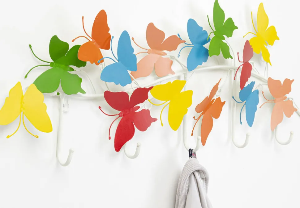 Wieszak ścienny Colorful Butterflies 79x31 Cm Kolorowy