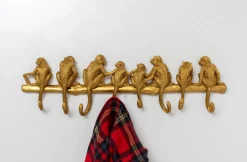 Wieszak ścienny Monkey Hook 70x22 Cm Złoty