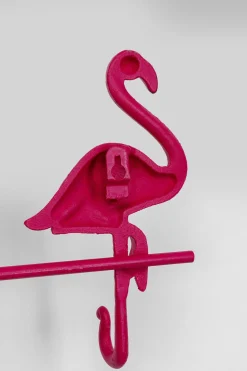 Wieszak ścienny Stalowy Z 5 Haczykami Różowy Flamingi 68 Cm