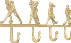 Wieszak ścienny Stalowy Złoty Motyw Sportowy Hokej 48x16 Cm