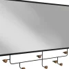 Wieszak ścienny Z Lustrem Czarny Haczyki Drewniane 100x54 Cm