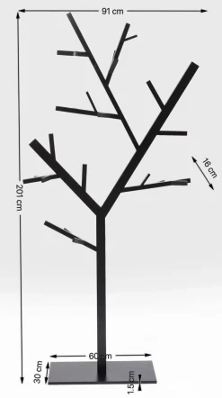 Wieszak Stojący Technical Tree 95x200 Cm Czarny