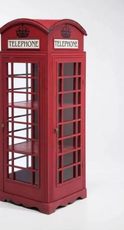 Witryna London Telephone 140x53 Cm Czerwona