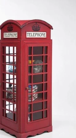 Witryna London Telephone 140x53 Cm Czerwona
