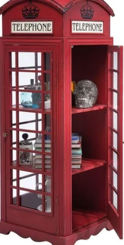 Witryna London Telephone 140x53 Cm Czerwona
