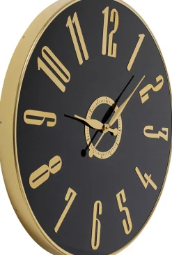 Zegar ścienny Nowoczesny Czarno-złoty Ø76 Cm