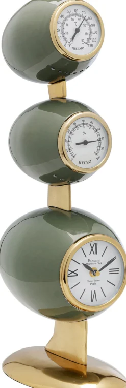 Zegar Stołowy Zielono-złoty Stalowy 57 Cm