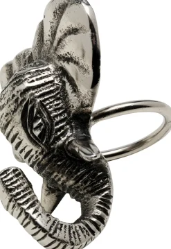 Zestaw 4 Pierścieni Na Serwetki Aluminiowe Srebrne Motyw Słoni