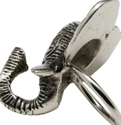 Zestaw 4 Pierścieni Na Serwetki Aluminiowe Srebrne Motyw Słoni
