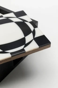 Zestaw 6 Podkładek Pod Kubki Czarno-białe Z Organizerem 12x12 Cm