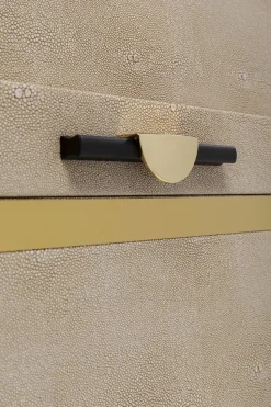 Zestaw 3 Pudełek - Kuferków Beżowych Ze Złotymi Detalami