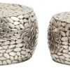 Zestaw Dwóch Stolików Kawowych Pebbles Deluxe Srebrne