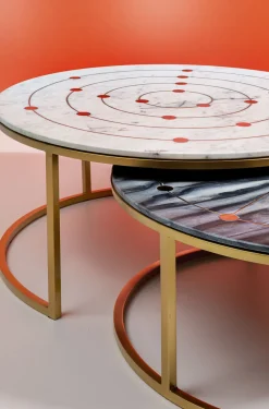 Zestaw Dwóch Stolików Kawowych Mystic Round Kolorowe Ø90