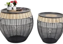 Zestaw Dwóch Stolików Kawowych African Drums Czarne